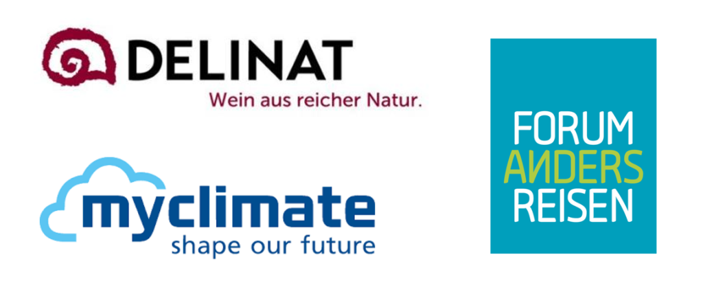 Sponsorenlogos Delinat, myclimate, forum anders reisen